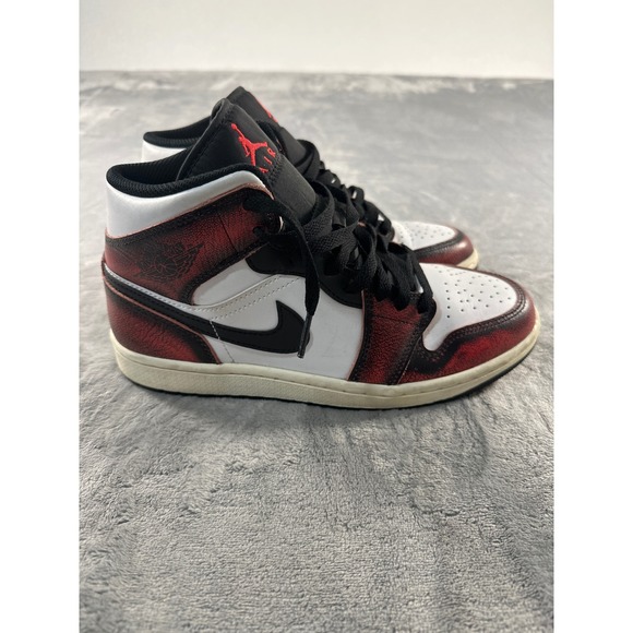 Jordan Other - Nike Air Jordan 1 Mid Wear-Away Chicago Black Red DV9565-006 Mens 7.5